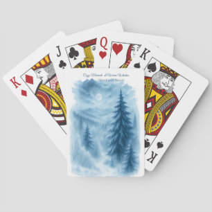 Elegant Winter Forest Corporate Holiday Gifts Playing Cards