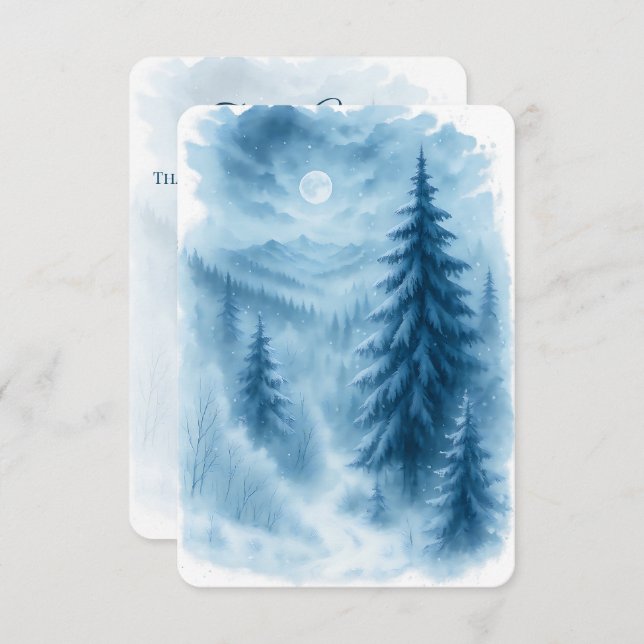 Elegant Winter Forest Corporate Holiday Gifts Thank You Card (Front/Back)