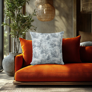 Elegant Winter Forest with Printed Embossed Effect Cushion
