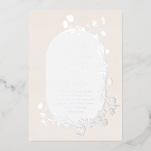 Elegant Winter Frame Wreath Floral Silver (Front)