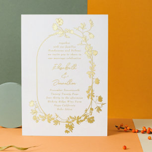 Elegant Winter Frame Wreath Floral Silver Foil Inv