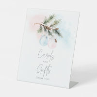 Elegant Winter Gender Reveal Cards and Gifts Sign 