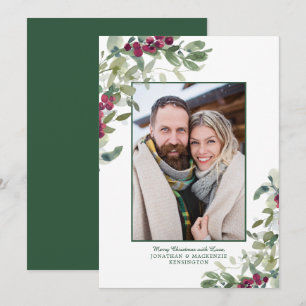 Elegant Winter Greenery Christmas Holiday Photo