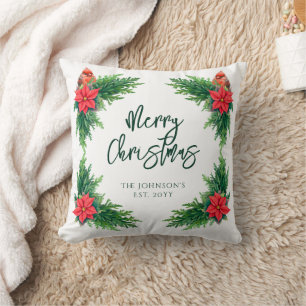 Elegant Winter Greenery Cushion