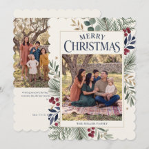 Elegant Winter Greenery Merry Christmas