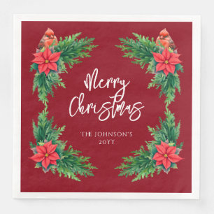 Elegant Winter Greenery Napkin