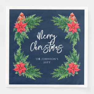 Elegant Winter Greenery Napkin