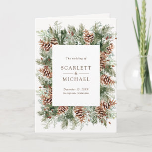 Elegant Winter Greenery Wedding Programme