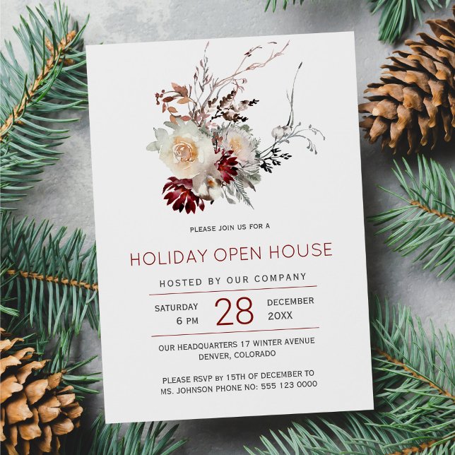 Elegant winter holiday open house invitation (Creator Uploaded)