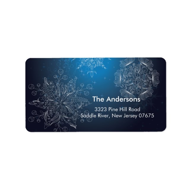 Elegant Winter Holiday Snowflakes Return Address Label (Front)