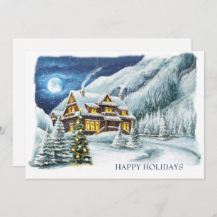 Elegant Winter Land Christmas Corporate Greeting Holiday Card