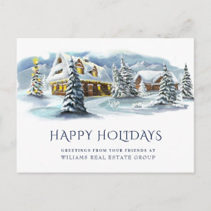 Elegant Winter Land Christmas Corporate Greeting Postcard