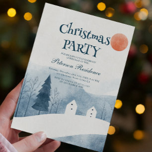 Elegant Winter Landscape Christmas Party Invitation