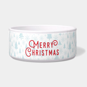 Elegant Winter landscape Christmas pet bowl