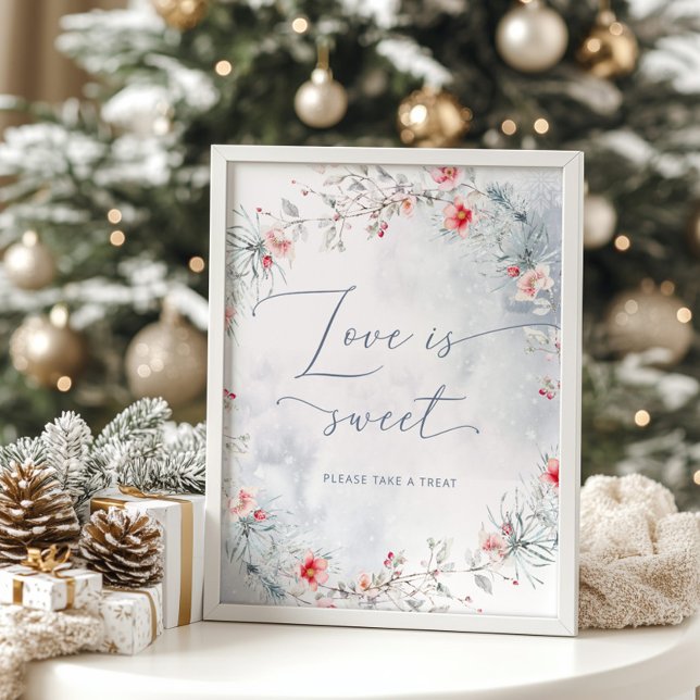Elegant winter Love is sweet take a treat Poster (Creator Uploaded)
