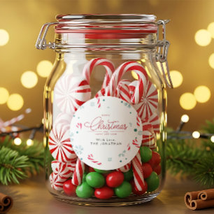 Elegant Winter Merry Christmas Classic Round Sticker