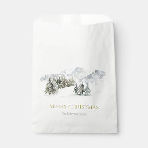 Elegant Winter Mountain Christmas Favour Bags