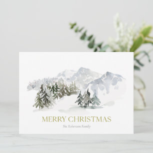 Elegant Winter Mountain Christmas Holiday Card