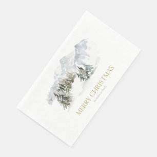 Elegant Winter Mountain Christmas Napkin