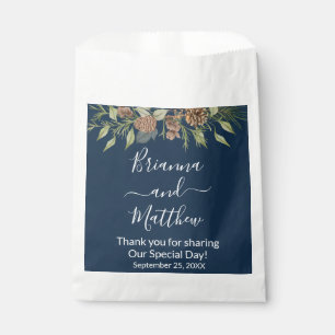 Elegant Winter Navy Blue Wedding Favour Bag