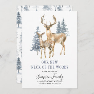 Elegant Winter New Neck of the Woods Moving Announcement