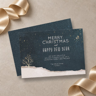 Elegant Winter Night Christmas Business Holiday Card