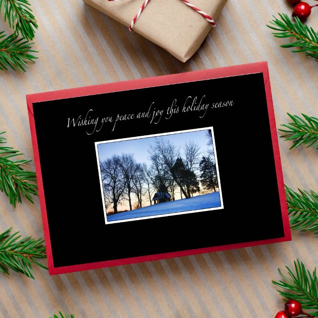 Elegant Winter Peace And Joy Christmas Card (Creator Uploaded)