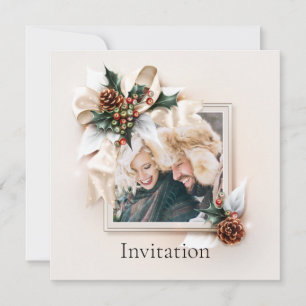 Elegant Winter Photo Wedding Invitation