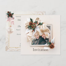 Elegant Winter Photo Wedding Invitation