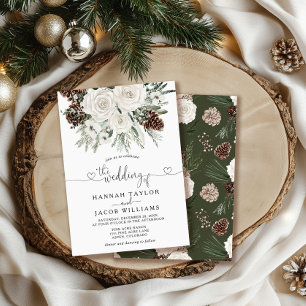 Elegant Winter Pine Wedding Invitation