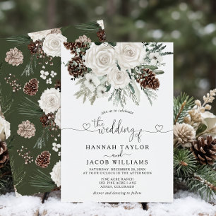 Elegant Winter Pine Wedding Invitation