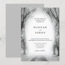 Elegant Winter Silver Snow Wedding Invitation