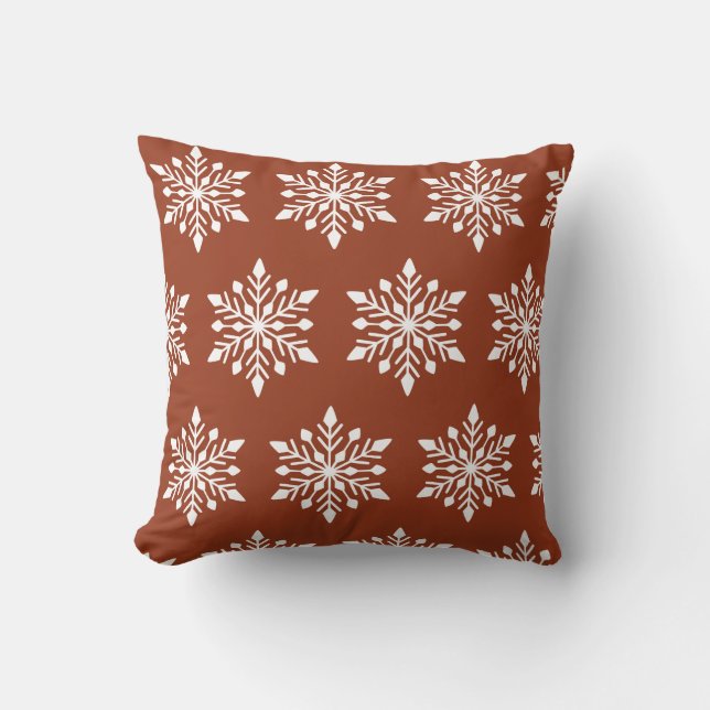Elegant Winter Snowflake Cushion (Front)