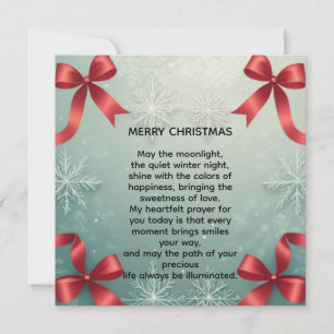 Elegant Winter Snowflake Frame with Red Bows Announcement