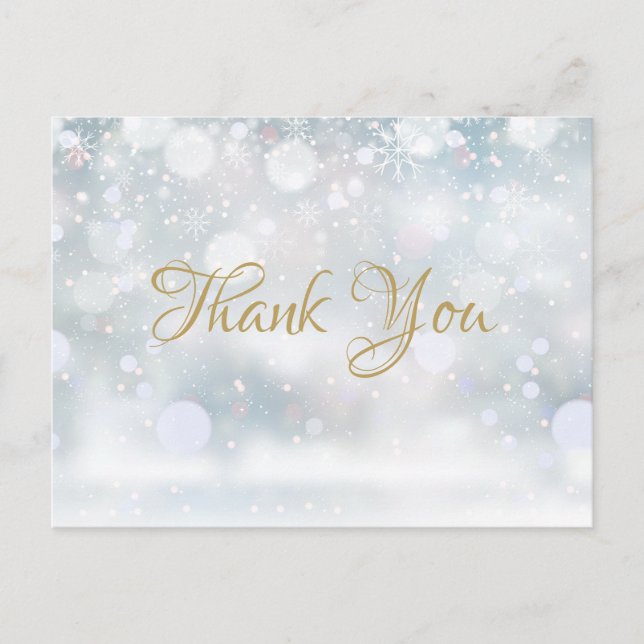 Elegant Winter Snowflakes Business Thank You Postcard (Front)