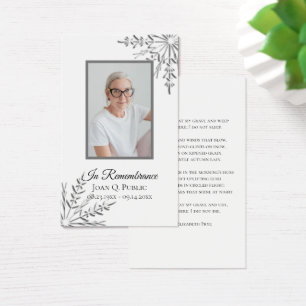 Elegant Winter Snowflakes Funeral Memorial Prayer