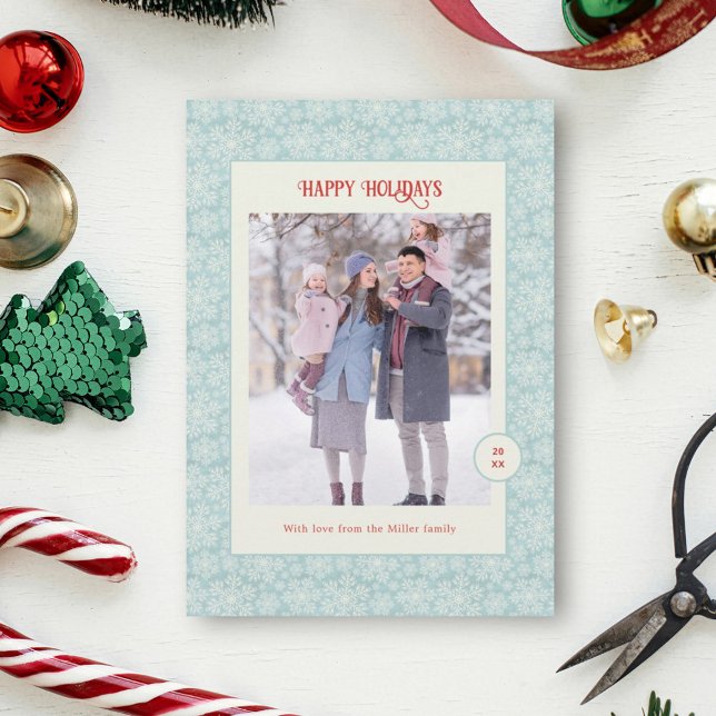 Elegant Winter Snowflakes Happy Holidays Holiday Card (Creator Uploaded)