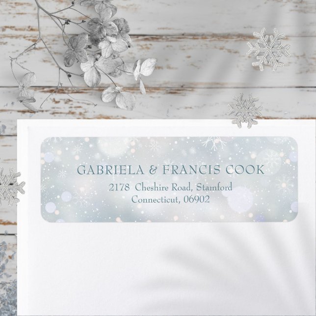Elegant Winter Snowflakes Return Address (Elegant Winter Snowflakes Return Address Label)