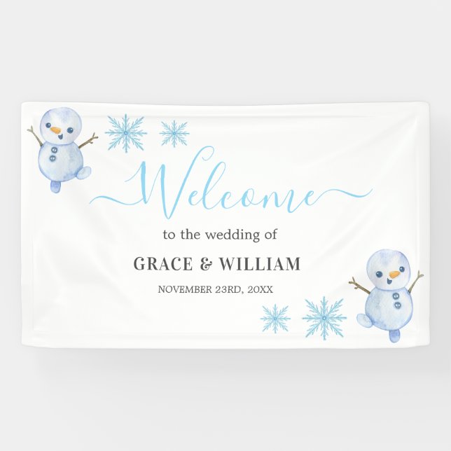  Elegant Winter Snowflakes wedding Banner (Horizontal)