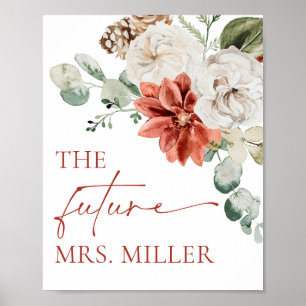 Elegant Winter The Future Mrs. Bridal Shower Sign