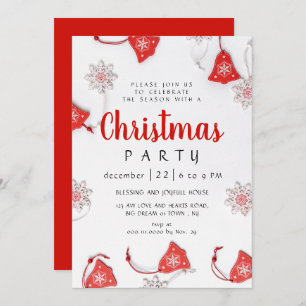 Elegant Winter Traditional Christmas Party Invitation