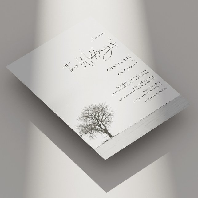 Elegant Winter Wedding - Black and White Snowflake Invitation (Elegant Winter Wedding - Black and White Snowflake Invitation)