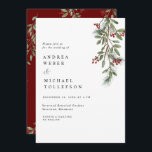 Elegant Winter Wedding Burgundy Greenery Invitatio Invitation<br><div class="desc">This elegant simple burgundy winter wedding invitation features a watercolor greenery and berries design. The design is perfect for a a November or December winter wedding. The back has a matching burgundy and greenery pattern. This is an original design that you won’t find in other shops.</div>