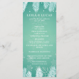 Elegant Winter Wedding Ceremony Program Programme