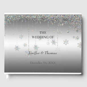 Elegant winter wedding guest book