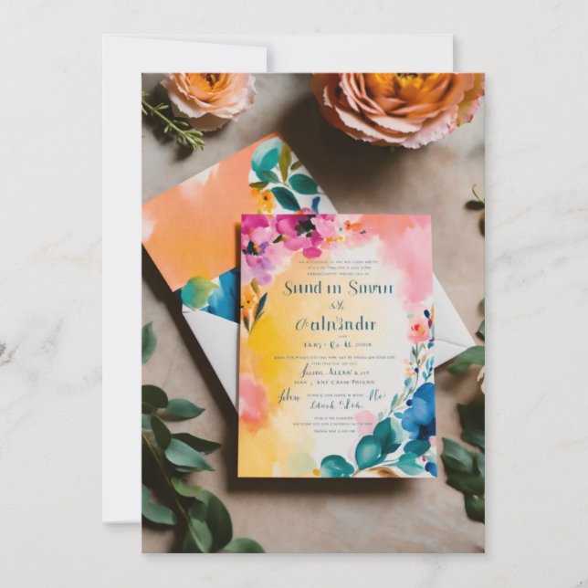 Elegant Winter Wedding Invitation (Front)