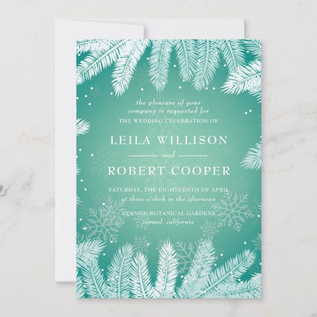 Elegant Winter Wedding Invitation (Front)