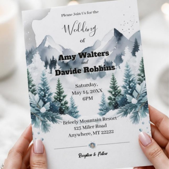 Elegant Winter Wedding Invitation Acrylic (Creator Uploaded)