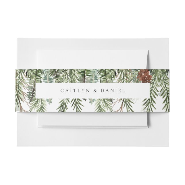 Elegant Winter Wedding Invitation Belly Band (Front Example)