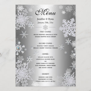 Elegant winter Wedding Menu